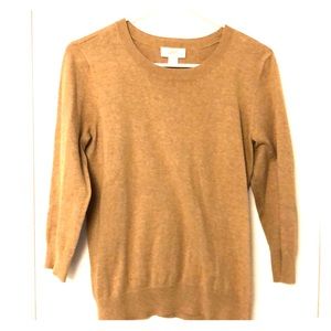 Tan crewneck sweater from LOFT